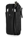 Timberland RFID Leather Phone Crossbody Wallet Bag, Black (Cav), One Size