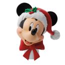 Department 56 Disney Mickey Mouse Santa Hat Sculpted Tree Topper, 7 Inch, Multic