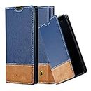 cadorabo Book Case works with Nokia Lumia 520 in DARK BLUE BROWN - with Magnetic Closure, Stand Function and Card Slot - Wallet Etui Cover Pouch PU Leather Flip