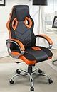 Chair Garage Multi-Functional Ergonomic Gaming Chair for Gamers with Lumbar Support|Fixed Arm Rest | Office | Work from Home | Ergonomic High Back Chair | Multicoloured |Leather