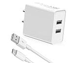 40W Ultra Fast Type-C Charger for ZTE Axon 7 Mini Charger Original Adapter Like Wall Charger | Mobile Charger | Qualcomm QC 3.0 Quick Charger with 1 Meter Type C USB Data Cable (40W,DR-15,WHT)