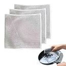 FUUZIO Multipurpose Wire Dishwashing Rags for Wet and Dry, Multipurpose Non-Scratch Scrubbing Wire Dishwashing Rags, Effortlessly Removes Stubborn Stains from Dishes, Pots, Grills, Stoves, Etc