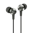 JBL C200SI, Premium in Ear Wired Earphones with Mic, Signature Sound, One Button Multi-Function Remote, Premium Metallic Finish, Angled Earbuds for Comfort fit (Gun Metal)