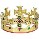 Unique Gold Plastic King Crown - One Size, 1 Pc
