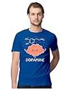 Heybroh Men's Regular Fit T-Shirt Dopamine - Cute Brain 100% Cotton T-Shirt (Royal Blue; XXXXX-Large)
