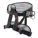NewDoar CE UIAA Certification Thickness Climbing Harness,Half Body Harness for Rock Rappelling Fire Rescuing(Upgrade Black)