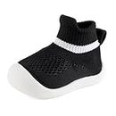 MK MATT KEELY Baby Shoes Boys Girls Sock Shoes Toddlers Pre Walkers First Walking Shoes with Anti Slip Rubber Sole,Black,12-18 Months