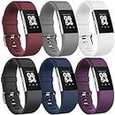 Vancle [6-Pack] Compatible for Fitbit Charge 2 Strap, Adjustable Replacement Strap with Aluminum Alloy Buckle for Fitbit Charge 2 (C, Small)