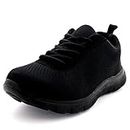 Get Fit Mens Mesh Running Trainers Athletic Walking Gym Shoes Sport Run - Black - 8