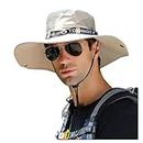 JMP Outdoor Fishing Hat Sun Protection Hat Mountaineering Hat Fisherman Hat Big Brim Hat Breathable Sun Protection Hat Foldable for Unisex (Cream)