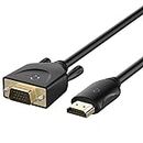 Rankie HDMI to VGA (Male to Male) Cable, Compatible with Computer, Desktop, Laptop, PC, Monitor, Projector, HDTV and More, 6 Feet