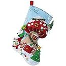 Bucilla Felt Applique 18" Stocking Making Kit, Gnome Christmas, Perfect for DIY Arts and Crafts, 89473E
