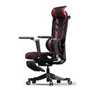 Assiento - Ultimate Ergonomic Gaming Chair with Variable Dynamic Lumbar Support and 5D Armrest and Footrest (Red, Mesh)