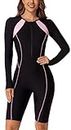 KEOYA Stretch One Piece Swimsuit for Women Long Sleeve Boyleg Boyshorts Rash Guard Swim Surf Suit Modest Summer Beach Bathing Suit 2023
