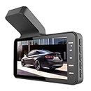 Car DVR, Universal Durable 4in Screen Car Cam ABS for Automobiles (Dual Cam)