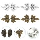  4 Pairs Maple Leaf Button Pearl Accessories Clothing Buckles Shirt Clip