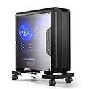 Computer Tower Stand, Adjustable Mobile CPU Stand with 4 Rolling Caster Wheels, PC Tower Stand Fits Most PC Under Desk-Black