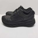 Hoka Bondi SR Shoes Womens Size US9 Black Leather Slip Resistant Sneakers