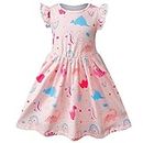 VASCHY Dress for Girls,Cute Girls Ruffle Sleeve Princess Party Outfit Clothes,Toddler/Little/Big Kid Girls Clothing 2-3T