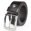 Lindenmann Mens leather belt/Mens belt, full grain leather belt XXL, 2 Colors, black/dark brown, Größe/Size:150, Farbe/Color:nero