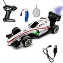 Tazurba R/C 1:14 Scale 4 Wheel Racing High Speed 15 Km/H Rock Formula 1 Car with Light & Flame Spray Function, Red