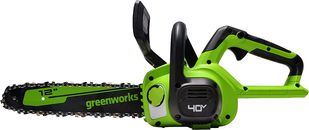 Motosierra compacta inalámbrica Greenworks 40V 12" ideal para limpieza de tormentas, poda