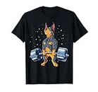 Doberman Weightlifting Funny Deadlift Men Fitness Gym Gift Camiseta