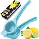 Zulay Premium Quality Metal Lemon Squeezer, Citrus Juicer, Manual Press for Extracting the Most Juice Possible - Light Blue
