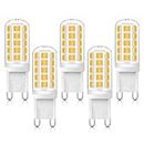 EvaStary G9 Lampadine LED, 5 Pezzi Bianco Caldo 3W, Equivalente 40W Lampada Alogena, 400Lm 3000K 220-240V Luce Calda, Angolo a fascio 360 °Non Dimmerabile