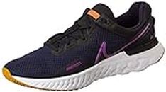 Nike Mens React Miler 3 Blackened Blue/Vivid Purple-Black-White Running Shoe - 8 UK, (DD0490-401)