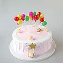 Bakefy� CAKE TOPPER BALLOON Plastic Rainbow Balloons Cake Decoration Birthday Cake Cupcake Decoration for Kids Birthday Baby Shower