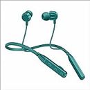 TP TROOPS 7236 FG 45 Hours Charge Wireless in Ear Bluetooth Neckband with ENC Mic, 60H Playtime, Type-C Fast Charging (10Mins=15Hrs Playtime) Made in India,Drivers Ear Phones (Green) (Green)