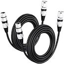 GearIT DMX to DMX Stage Lighting Cable (25 Feet, 2-Pack) DMX Male to Female (XLR Compatible) 3-Pin Balanced Shielded for DJ LED Moving Head Par Light, Mic Mixer, Recording Studio, Podcast - 25ft