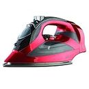 Brentwood Steam Iron with Retractable Cord, Non-Stick, Red
