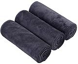 PGlife 3Pack Gym Towels Fast Drying & Super Absorbent Microfiber Towels Workout Sweat Towels for Sports,Fitness,Yoga,Camping 40X80cm Grey