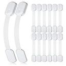 4our Kiddies 14 Pack Baby Proof Cabinet Latches, Childproof Drawer Latches with 12 Extra 3M Adhesives, Adjustable No Drilling Child Safety Cabinet Strap Locks, Baby Drawer Locks for Kids Baby Safety