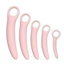 QoQiu 5-Pack Silicone Pelvic Floor Muscle Dilator Trainer Set，Pelvic Wand Massager for Women，Pelvic Floor Muscle Trainer, Pelvic Floor Strengthening Device (with Storage Bag)