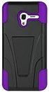 Reiko Protector Cover Carrying Case for Alcatel Onetouch Pixi 3 - Retail Packaging - Purple/Black