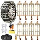 AutoChoice Car Snow Chains Emergency Anti Slip Tire Chains with Thickened Manganese Steel for Truck SUV in Snow, Ice, Sand and Mud(8 Packs, Tire Width 195-235mm)