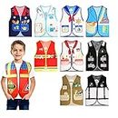 10Pcs Dress Up Clothes for Boys, Kids Role Play Costume Vest Set Occupation Unisex Cloth for Dramatic Party,10 Styles(M)