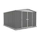 Absco Regent 10 Ft. x 12 Ft. Metal Storage Shed DIY Galvanized Steel Sheds for Tools, Bikes, Lawn & Garden Equipment, Outdoor Patio Furniture, Perfect in Backyard, Garden (Woodland Gray)