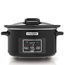 Crockpot Lift and Serve Digital Slow Cooker with Hinged Lid and Programmable Countdown Timer | 4.7 L (up to 5 People) | Energy Efficient | Black [CSC052]
