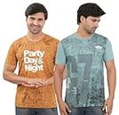SHAUN Men T-Shirt(N704MT2_B-GY46_Multicolored_XXX-Large_Pack of 2)