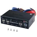 Tccmebius TCC-QL5E 5.25 Inch PC Multifunction Dashboard Media Front Panel, With SATA e-SATA Dual USB 3.0 6 port USB 2.0 Audio Ports and Five-in-one Card Reader (SD/MMC/CF/MS/TF / M2)