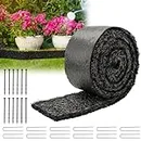 LukLoy Black Rubber Mulch for Landscaping, Anti-Weed Recycled Rubber Mulch Mat Roll, Permanent Mulch Edging Border for Garden, 120'' X 4.5''