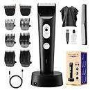 Hair Clippers for Men Professional Hair Trimmer with 3 Stainless Steel Blades, 6 Guide Combs, Beard Trimmer Men's Grooming Set Gifts for Men