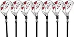 Majek Men's Golf All Hybrid Complete Full Set, which Includes: #4, 5, 6, 7, 8, 9, PW Senior Flex Right Handed New Utility “A” Flex Club