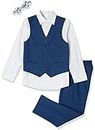 Van Heusen Boys' 4-Piece Formal Suit Set, Vest, Pants, Collared Dress Shirt, and Tie, Blue Jean, 2 Years