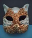 Hand-Painted Cat Mask w/Musical Notes KARTA RUGA Maschere Artigianali ITALY