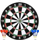 SKYFUN (LABEL) Double Sided Dart Board for Indoor/Outdoor Target Party Games Childrens 15 inch with 6 Steel Tip Darts (Large, Cardboard)